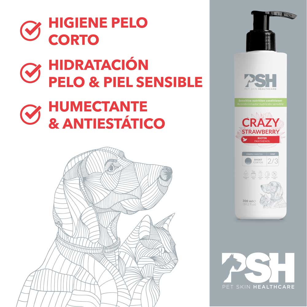 PSH Acondicionador Crazy Strawberry Hogar 300ml (Manto Corto)